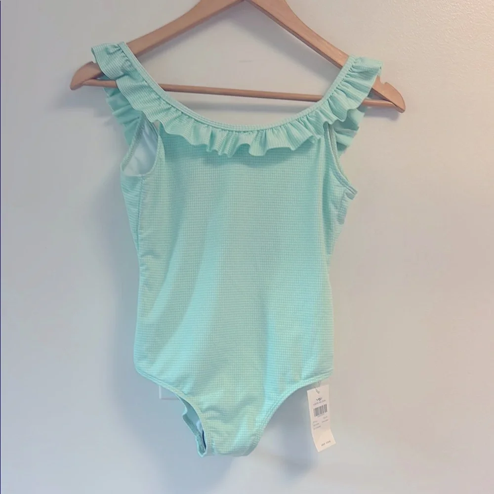 Aqua Ruffled Kids Bodysuit